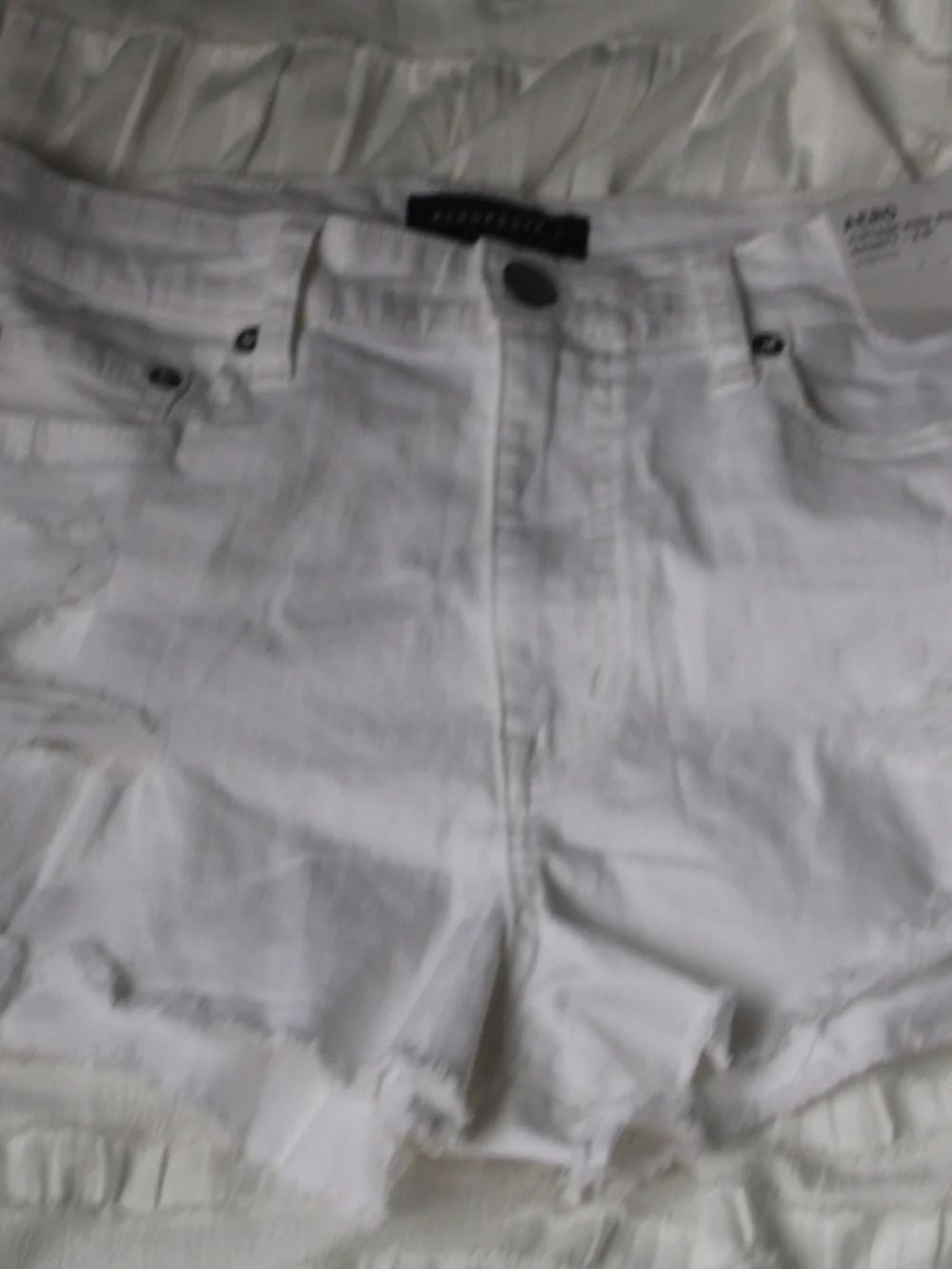 Aeropostale White Distressed Denim Jean Shorts